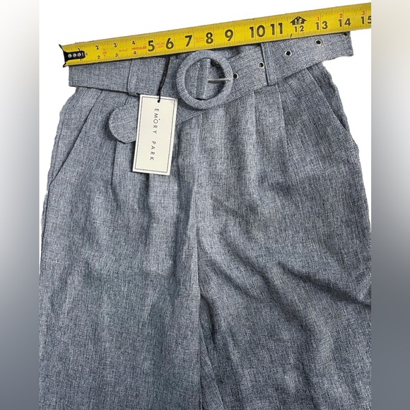 EMORY PARK High Waist Wide Pants Women’s Small Gray w Belt NWT - Picture 6 of 11
